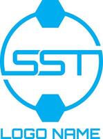 sst iniziale lettera logo per calcio scuola, attività commerciale vettore