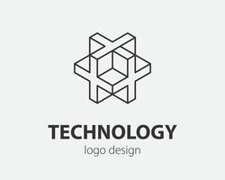 tecnologia logo linea design. logotipo per digitale azienda. vettore