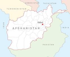 afghanistan carta geografica con capitale Kabul, maggior parte importante città e nazionale frontiere vettore