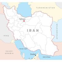 mi sono imbattuto carta geografica, capitale Teheran, con nazionale frontiere vettore