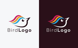 minimalista carino uccello vettore logo. moderno colorato uccello vettore logo. astratto colorato colibrì logo