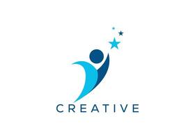 minimalista successo persone logo design vettore modello. creativo attività commerciale crescita persone logo