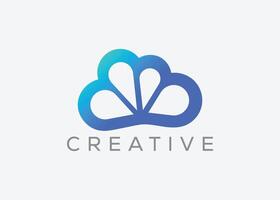 creativo e minimo nube vettore logo design modello. nube logo