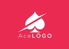 minimalista asso logo design vettore modello. creativo rosso asso forma logo