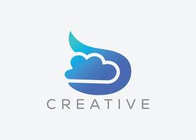 creativo e minimo lettera S nube vettore logo design modello. lettera S nube logo