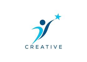 minimalista successo persone logo design vettore modello. creativo attività commerciale crescita persone logo