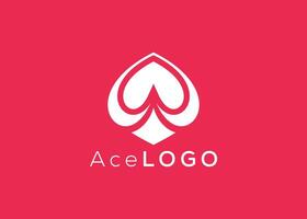 minimalista asso logo design vettore modello. creativo rosso asso forma logo