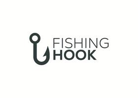 minimalista pesca gancio logo design vettore modello. pesca gancio vettore illustrazione. moderno pesce gancio logo