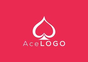 minimalista asso logo design vettore modello. creativo rosso asso forma logo