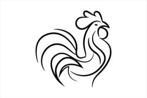 continuo linea disegno di gallo. logo vettore icona schema monoline illustrazione.