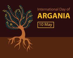 illustrazione vettore grafico di il argania albero è già cuscinetto frutta, Perfetto per internazionale giorno, internazionale giorno di argania, celebrare, saluto carta, eccetera.