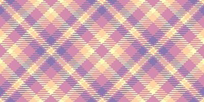 Immagine dai un'occhiata vettore tessile, letto senza soluzione di continuità struttura tartan. decorare sfondo plaid tessuto modello nel rosa e arancia colori.