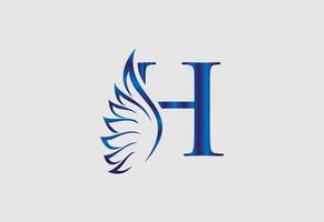 h lettera logo design e monogramma logo design vettore