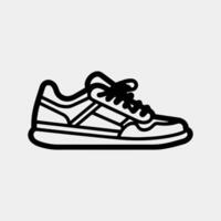 scarpe da ginnastica icona vettore illustrazione isolato su bianca