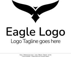 aquila logo, volante uccello emblema. colomba mascotte. americano Calvo aquila silhouette logo. minimo disegno, minimalista logo vettore