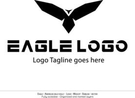 aquila logo, volante uccello emblema. colomba mascotte. americano Calvo aquila silhouette logo. minimo disegno, minimalista logo vettore