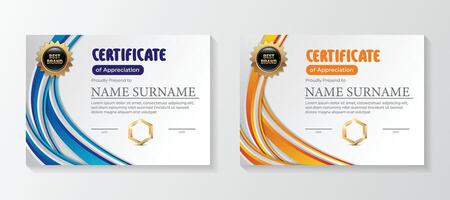 impostato moderno certificato modello nel gradazione e oro colori, lusso e moderno stile e premio stile vettore Immagine. adatto per apprezzamento.