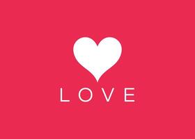 minimalista amore logo design vettore modello. creativo rosso cuore forma logo