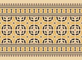 attraversare punto ricamo. etnico modelli. nativo stile. tradizionale design per struttura, tessile, tessuto, vestiario, maglieria, Stampa. geometrico pixel orizzontale senza soluzione di continuità vettore. vettore