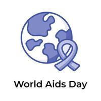 mondo AIDS consapevolezza giorno icona isolato su bianca sfondo vettore