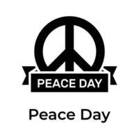 mondo pace giorno icona disegno, pronto per uso modificabile vettore