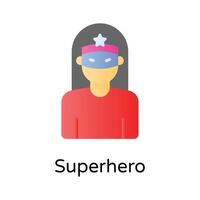 un' femmina indossare occhio maschera su sua viso raffigurante supereroe vettore