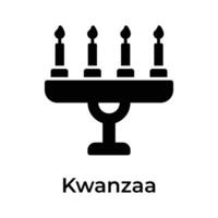 contento kanzaa, Kwanzaa giorno creativo icona, pronto per uso e Scarica vettore