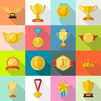 gli sport trofei e premi nel piatto design stile vettore illustrazione