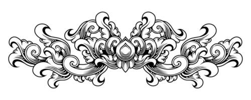 linea arte classico ornamento design incisione vettore