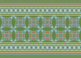 etnico geometrico senza soluzione di continuità tessuto modello attraversare cucire. ikat ricamo orientale pixel modello crema sfondo. astratto, vettore, illustrazione. struttura, croce punto, sciarpa, decorazione, motivi, carta da parati. vettore