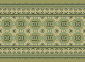 etnico geometrico senza soluzione di continuità tessuto modello attraversare cucire. ikat ricamo orientale pixel modello crema sfondo. astratto, vettore, illustrazione. struttura, croce punto, sciarpa, decorazione, motivi, carta da parati. vettore