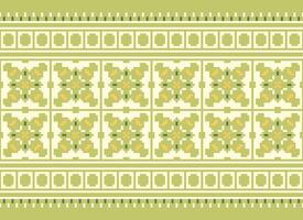 etnico geometrico senza soluzione di continuità tessuto modello attraversare cucire. ikat ricamo orientale pixel modello crema sfondo. astratto, vettore, illustrazione. struttura, croce punto, sciarpa, decorazione, motivi, carta da parati. vettore