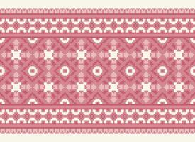 etnico geometrico senza soluzione di continuità tessuto modello attraversare cucire. ikat ricamo orientale pixel modello crema sfondo. astratto, vettore, illustrazione. struttura, croce punto, sciarpa, decorazione, motivi, carta da parati. vettore