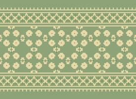 etnico geometrico senza soluzione di continuità tessuto modello attraversare cucire. ikat ricamo orientale pixel modello crema sfondo. astratto, vettore, illustrazione. struttura, croce punto, sciarpa, decorazione, motivi, carta da parati. vettore