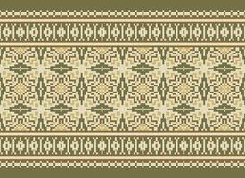 etnico geometrico senza soluzione di continuità tessuto modello attraversare cucire. ikat ricamo orientale pixel modello crema sfondo. astratto, vettore, illustrazione. struttura, croce punto, sciarpa, decorazione, motivi, carta da parati. vettore