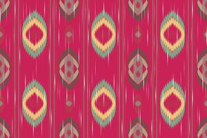 ikat paisley ricamo su il tessuto nel Indonesia, India e asiatico paesi.geometric etnico orientale senza soluzione di continuità modello.azteco stile. illustrazione.disegno per trama, tessuto, abbigliamento, avvolgimento, tappeto. vettore