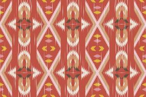 ikat paisley ricamo su il tessuto nel Indonesia, India e asiatico paesi.geometric etnico orientale senza soluzione di continuità modello.azteco stile. illustrazione.disegno per trama, tessuto, abbigliamento, avvolgimento, tappeto. vettore