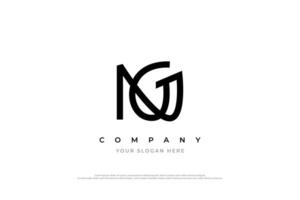 iniziale lettera ng logo o gn logo design vettore