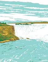 ferro di cavallo cascate nel Niagara cascate Ontario Canada wpa manifesto arte vettore