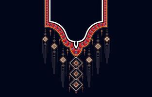 vettore design per collare camicie, camicie, maglietta. ricamo etnico geometrico elementi per tessuto, tessile. azteco geometrico collo linea design grafica moda uomo logorante.