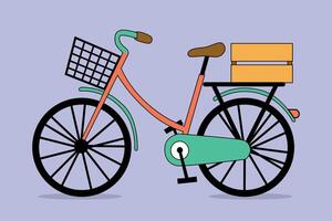 illustrazione vettore grafico di signora bicicletta Perfetto per libro illustrazione