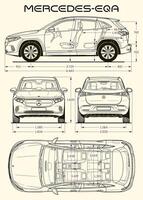 mercedes-benz eq auto planimetria vettore