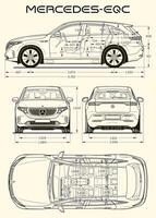 mercedes-benz eq auto planimetria vettore