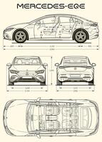 mercedes-benz eq auto planimetria vettore