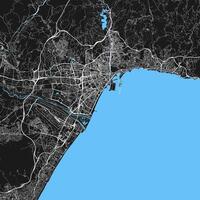 città carta geografica di malaga, Spagna vettore