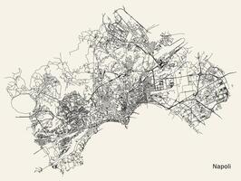 città strada carta geografica di Napoli, Italia vettore