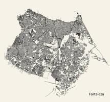 città strada carta geografica di fortezza, stato di ceara, brasile vettore