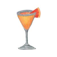 acquerello alcool cocktail aperol spritz vettore