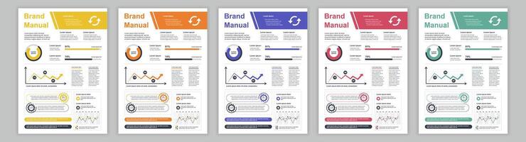 frastuono a3 attività commerciale marca Manuale modelli impostare. azienda identità opuscolo pagina con Infografica finanziario dati. marketing ricerca, e commerciale offerta. vettore disposizione design per manifesto, coperchio, opuscolo