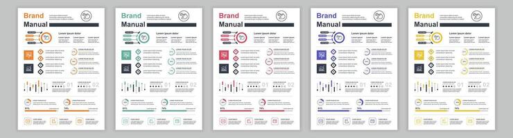 frastuono a3 attività commerciale marca Manuale modelli impostare. azienda identità opuscolo pagina con Infografica finanziario dati. marketing ricerca, e commerciale offerta. vettore disposizione design per manifesto, coperchio, opuscolo